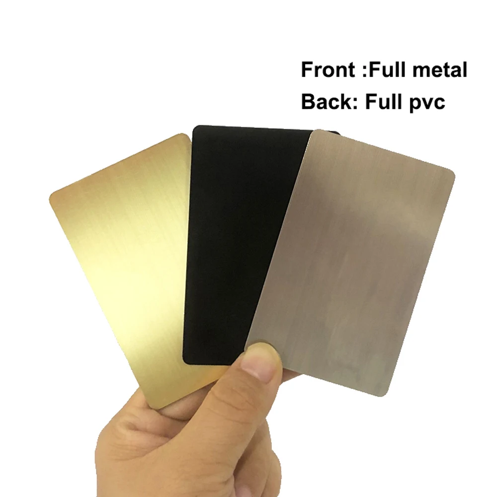 블랭크 메탈 및 PVC 하이브리드 숨겨진 NFC 액세스 제어, 비접촉식 소셜 인식 레이저 명함, 13.56MHZ 칩, 5 개
