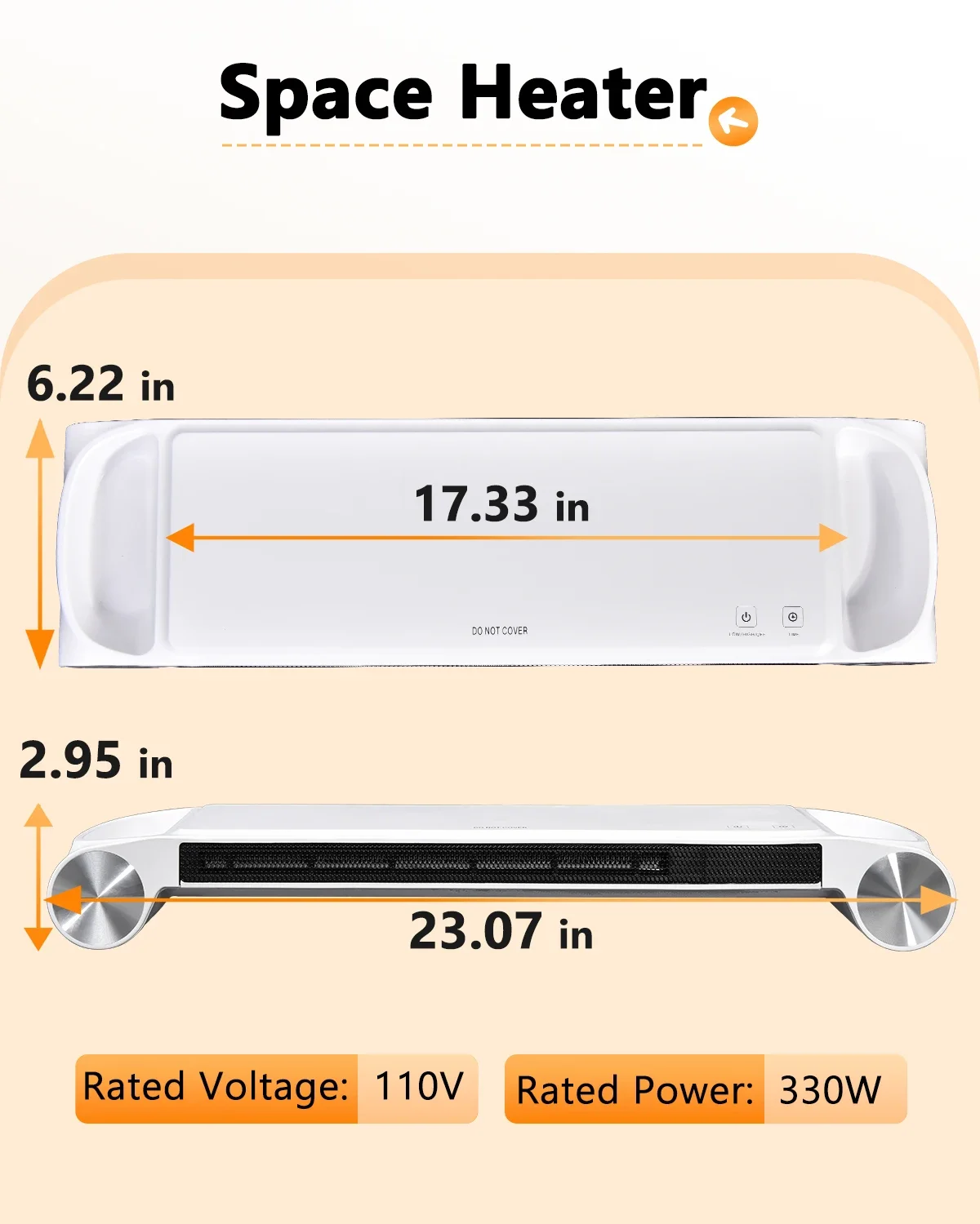 Eary 330W 110V Desk Heater & Monitor Stand for Office Home with Timer 2 Heat Keyboard Hand Warmer with USB Port US Standard Plug