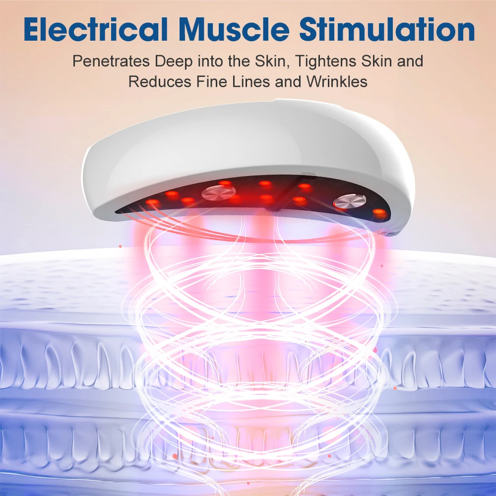 LED Red Light Therapy Eye Care Beauty Device EMS Microcurrent Eye Massager Patches Wrinkles Dark Circles Removal Relieve Fatigue