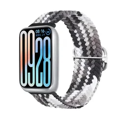 Breathable Nylon Loop Strap - Replaceable Watchband Bracelet Belt Accessories for Mi Band 9 Pro (Colorful Black)
