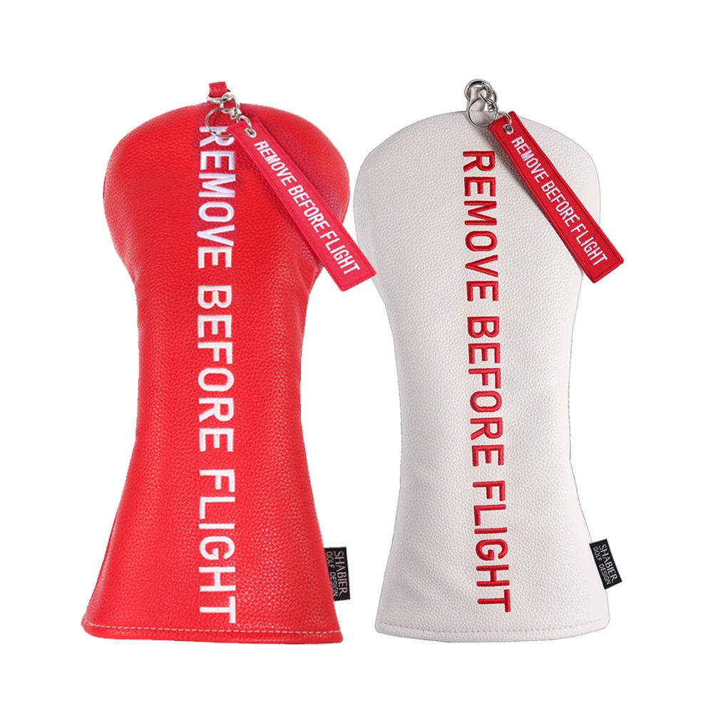 Red Remove Before Flight Synthetic Leather Golf Headcover Square Large Mallet Blade Putter Headcover 460CC Driver covers - AliExpress 