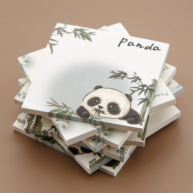 Cartoon Panda Sticky Note Pad Adhesive Message Notes Tearable 50 Sheets ...