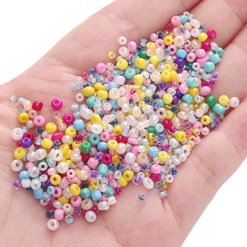 2mm Mixed Glass Seed Beads Small Beads Assortment Colors Craft