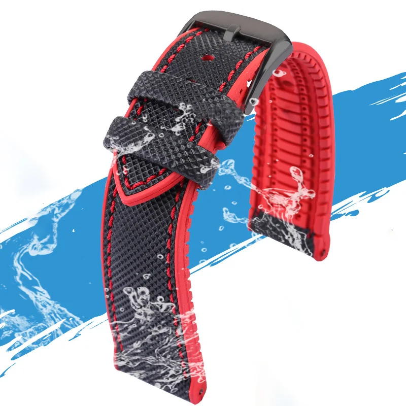 Enhanced Hybrid Fluoro Rubber Canvas Nylon Watch Strap