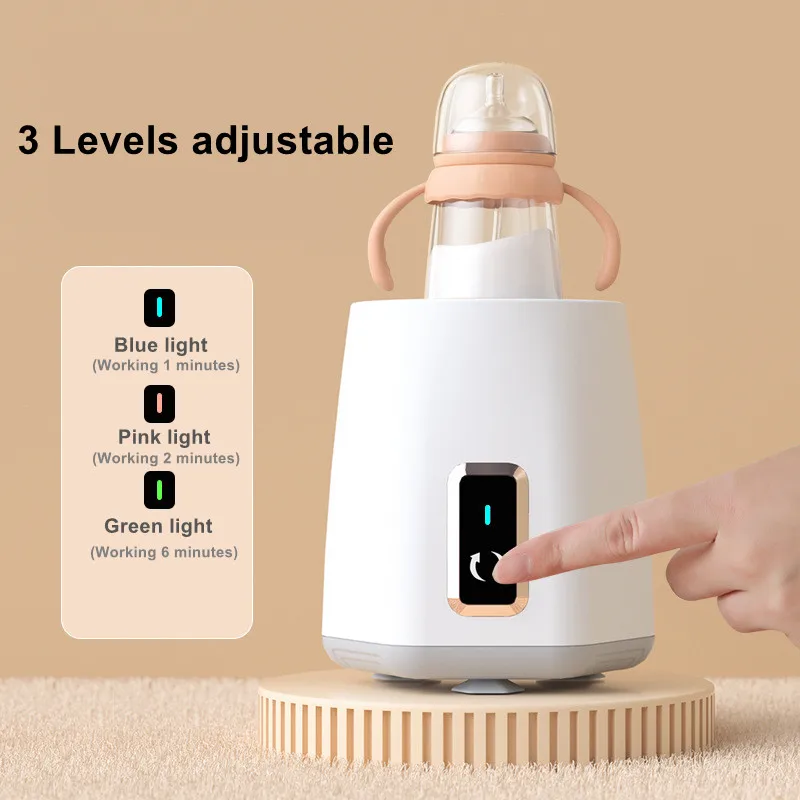 Mélangeur de lait en poudre intelligent rechargeable par USB pour bébé avec veilleuse douce et mélangeur à lait réglable à 3 niveaux pour bébé_voghion.com