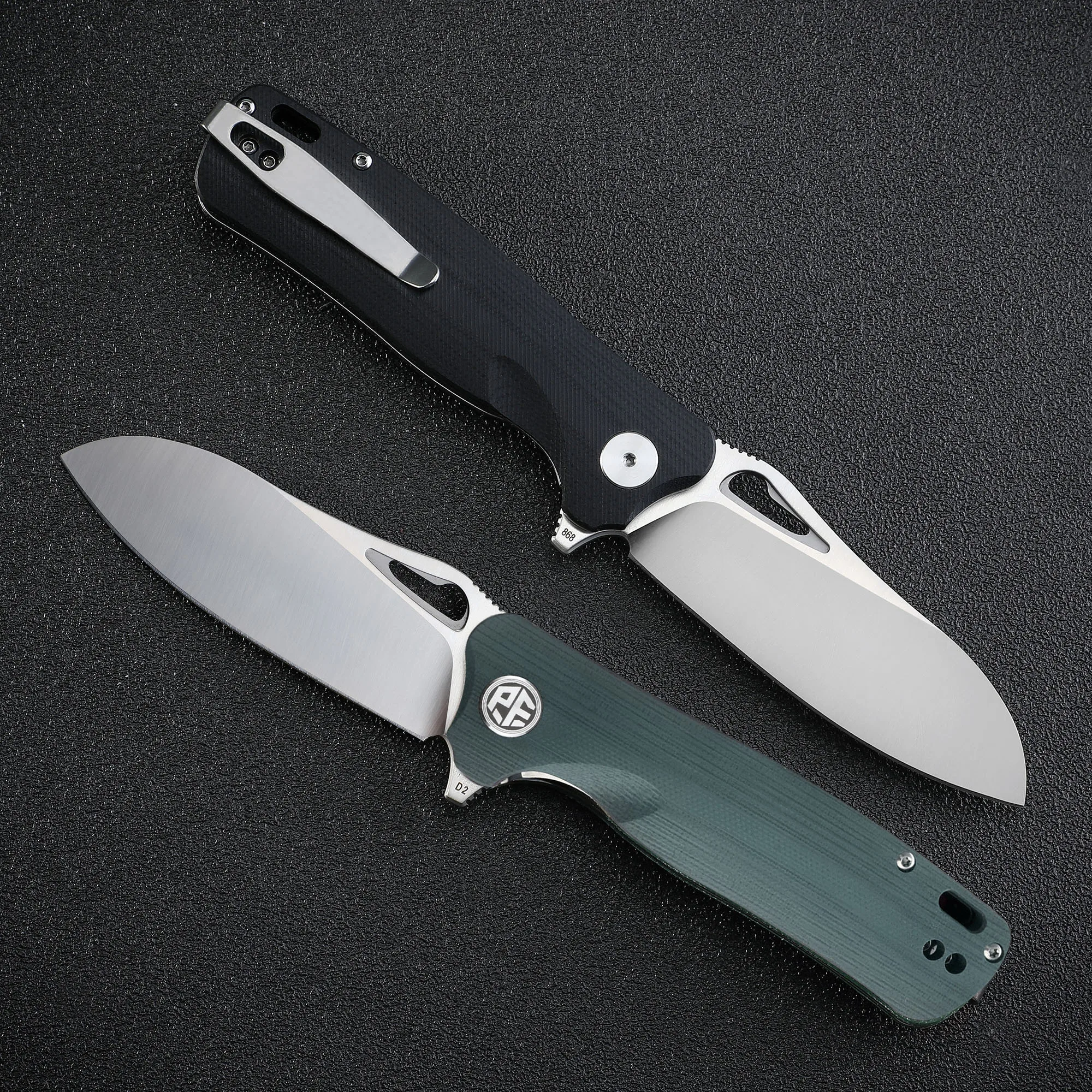 PF868 Petrified fish D2 Steel Folding Knife G10 Handle Ball Steel Bearing Outdoor Mountaineering Camping Survival EDC tool 2