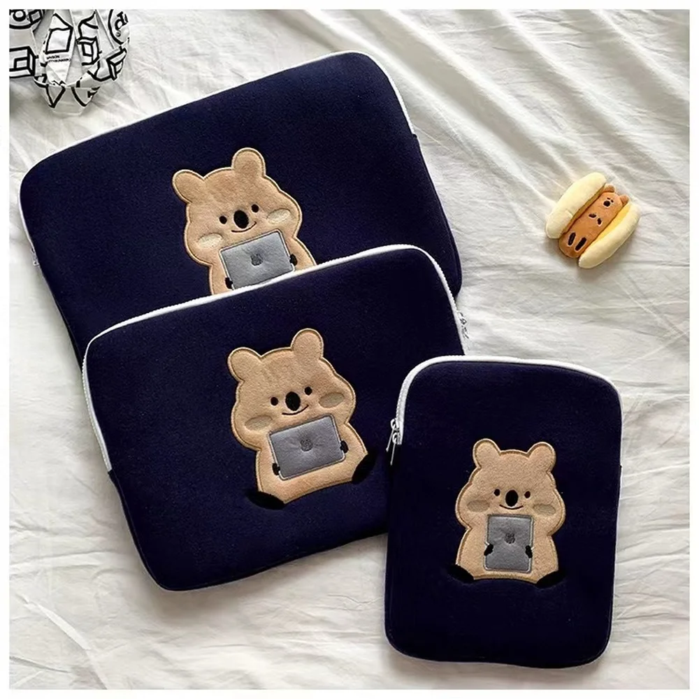 Cute Bear Laptop Tablet Inner Bag Per Ipad Pro 10.5 12.9 Air 4 10.9 Custodia Per Laptop Per Macbook Air 13.6 M2 2022 M1 11 14 15 Pollici
