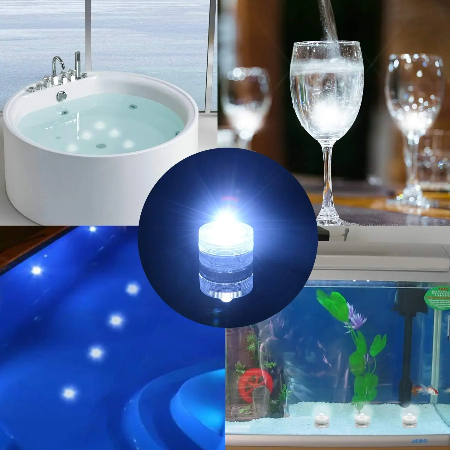 LED Flameless Waterproof Submersible Tea Light Candles for Decorative and Event Lighting