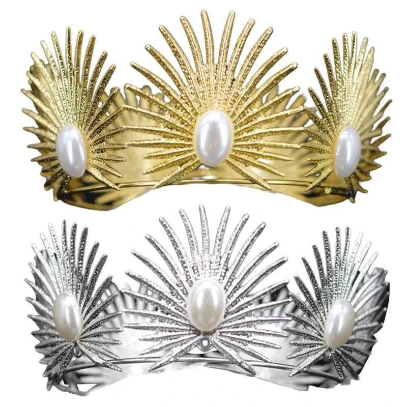 

Cake Gold and Silver Tiaras And Queen Crystal Pearl for Flower Arrangement Princess
