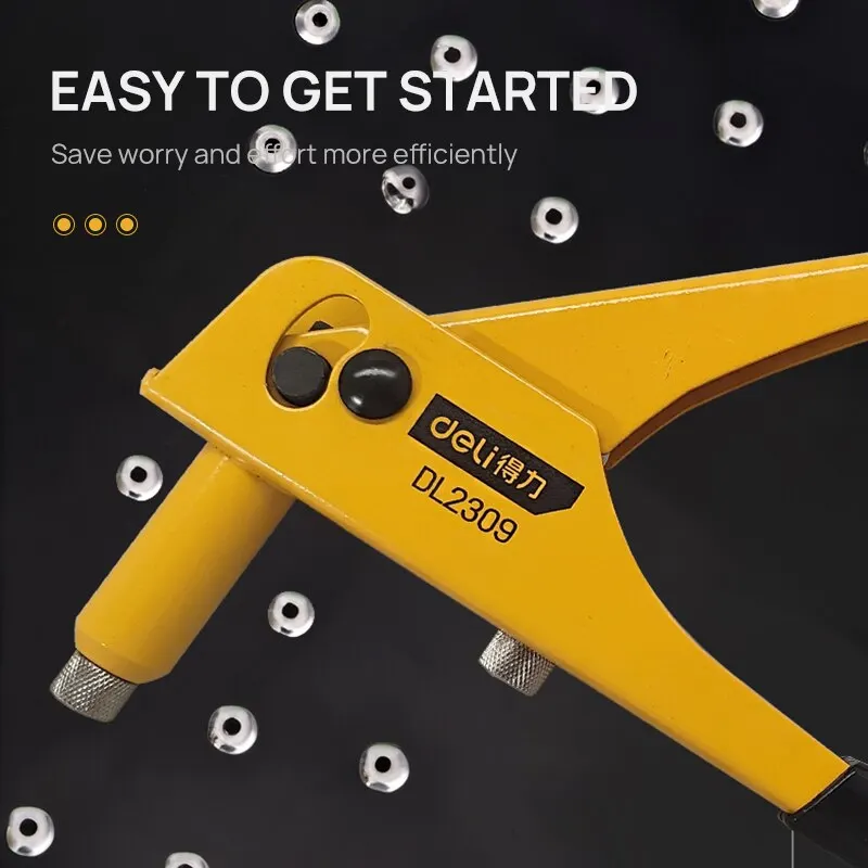 Deli 240MM Single Hand Blind Rivet Guns Nose Piece Manual Riveting Riveter Tool Hand Tool 3