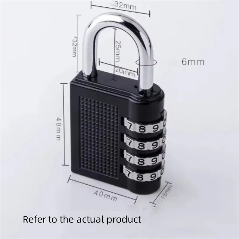 4 Digit Zinc Alloy Combination Lock Padlock Luggage Anti-theft Weatherproof Security Outdoor Gym Safely Code By Lock Black mini padlock