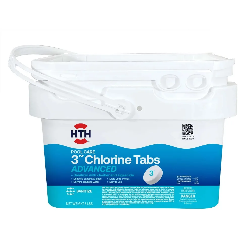 

HTH Pool Care 3" Chlorine Tablets Advanced for Swimming Pools, Tablets, 5 lbs.
