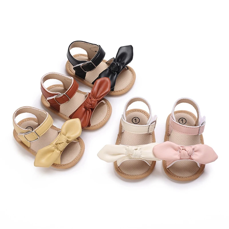 

Summer Newborn Baby Shoes Sandal Infant First Walkers Girls Boys Casual Cute Bowknot Shoes Anti-Slip Soft Sole Slippers