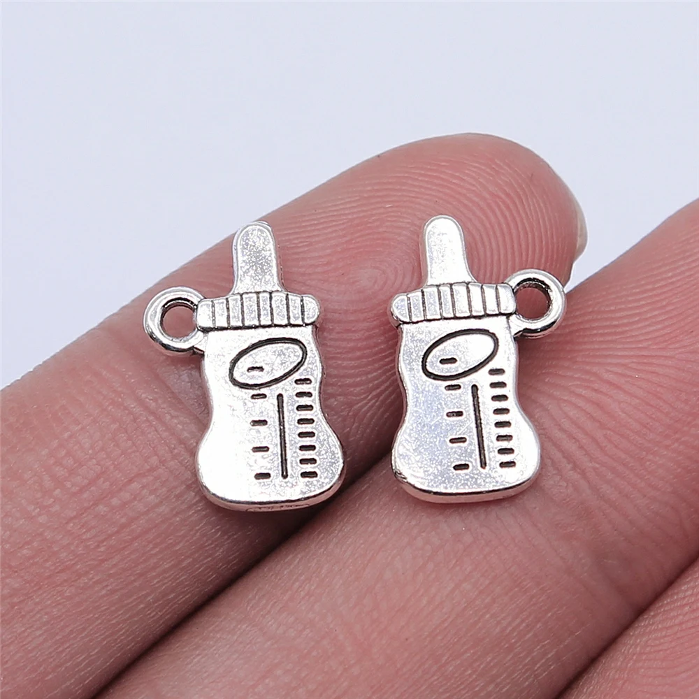 

40pcs 16x10mm Baby Bottle Pendant Charms Antique Silver Plated For Jewelry Making Jewelry Findings Jewelry Components