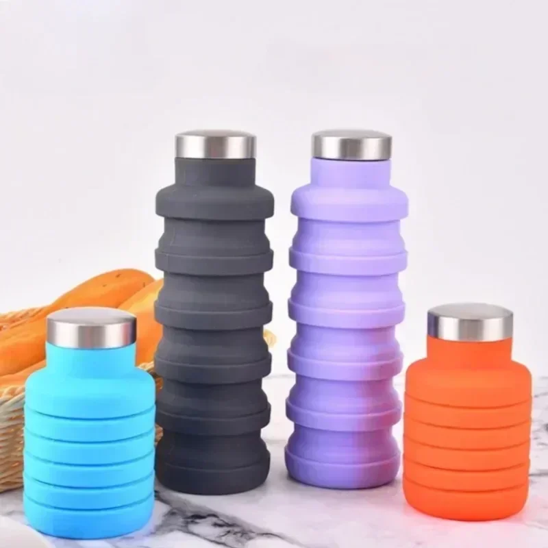 Portable Silicone Water Bottle Retractable Folding Coffee Bottle Cups Outdoor Travel Tools Collapsible Sport Bottles collapsible water bottle water bottle sports bottle