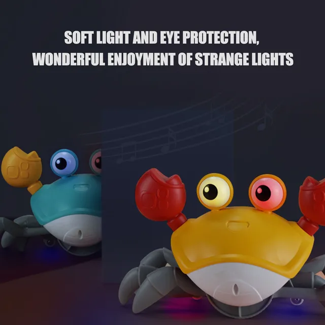 Electronic Toy For Babies Crawling Interactive Crawling Crab Toys With Music And Lights For Kid Baby Toddler Simulation Crab Toy 2