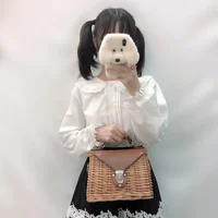 Chemise blanche à col claudine pour femme, chemisiers boutonnés, manches longues, volants mignons, style Lolita, esthétique Mori Girl, Kawaii, Y-Lolita 4