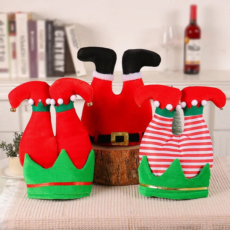 

2023 Interesting Christmas Cosplay Hats Cartoon Creative Elf Pant Leg Lower Body Doll Hats Funnye Inverted Decorative Costume