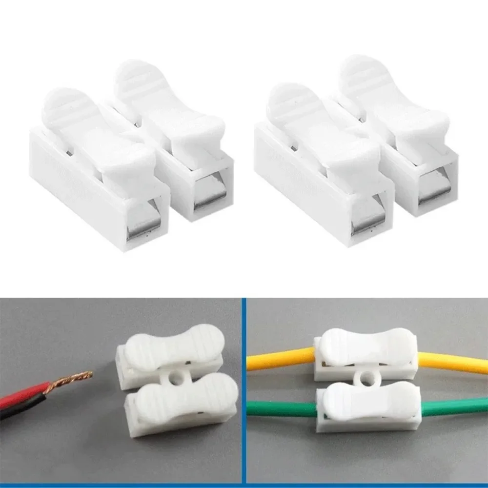 Description Picture 3 of item100-1000PCS/lot CH-2 Spring Wire Quick Connectors 220V Electrical Crimp Terminals Block Splice Cable Clamp Fit LED Strip Light