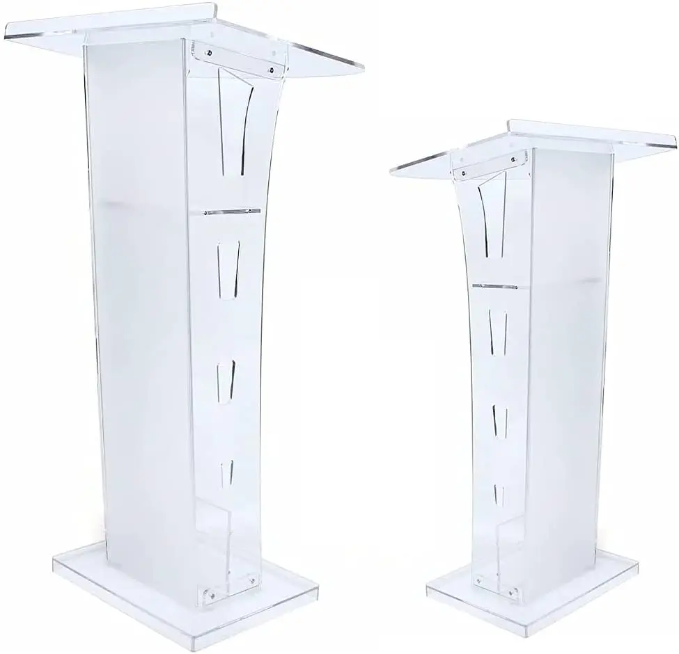 Church Acrylic Podium Stand Clear Conference Rostrum Pulpit Desktop Lectern Floor-Standing Reception Desk School Office Stage