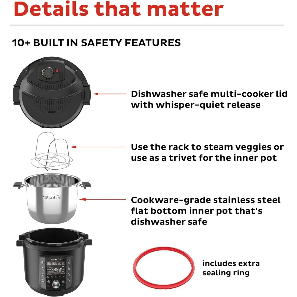 Pot Pro (8 QT) 10-in-1 Pressure Cooker, Slow Cooker, Rice/Grain Steamer, Saut&eacute;, Sous Vide, Yogurt Maker, Sterilizer