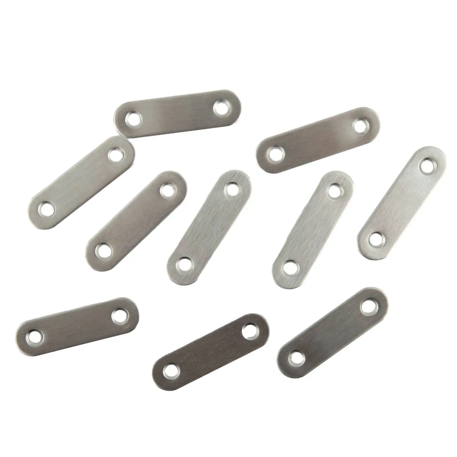 10Pcs Corner Brackets Stainless Steel Straight Repair Flat Straight Fixing Brackets One-Character Corner Code stainless steel angle bracket angle connector angle bracket