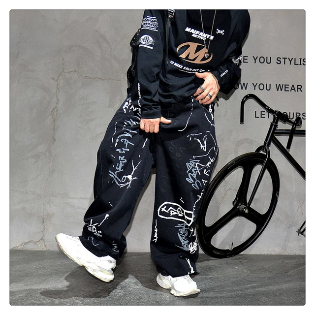 Pantalones Hip Hop Para Hombre Pantalones Vaqueros Holgados De