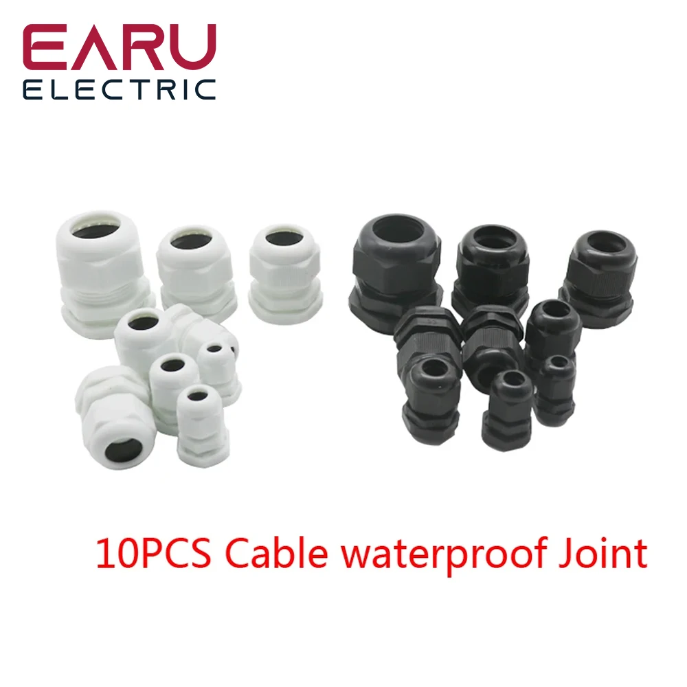 10PCS Waterproof Cable Gland Cable Entry IP68 PG7 PG9 PG11 PG13.5 PG16 PG19 PG21 PG25 Nylon Plastic Connector