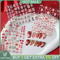 Embossed Sticker Celebrating The Year Of The Dragon Nail Art Stickers Eye-catching 2024 Lunar New Year Accessories Sticker Lucky 1