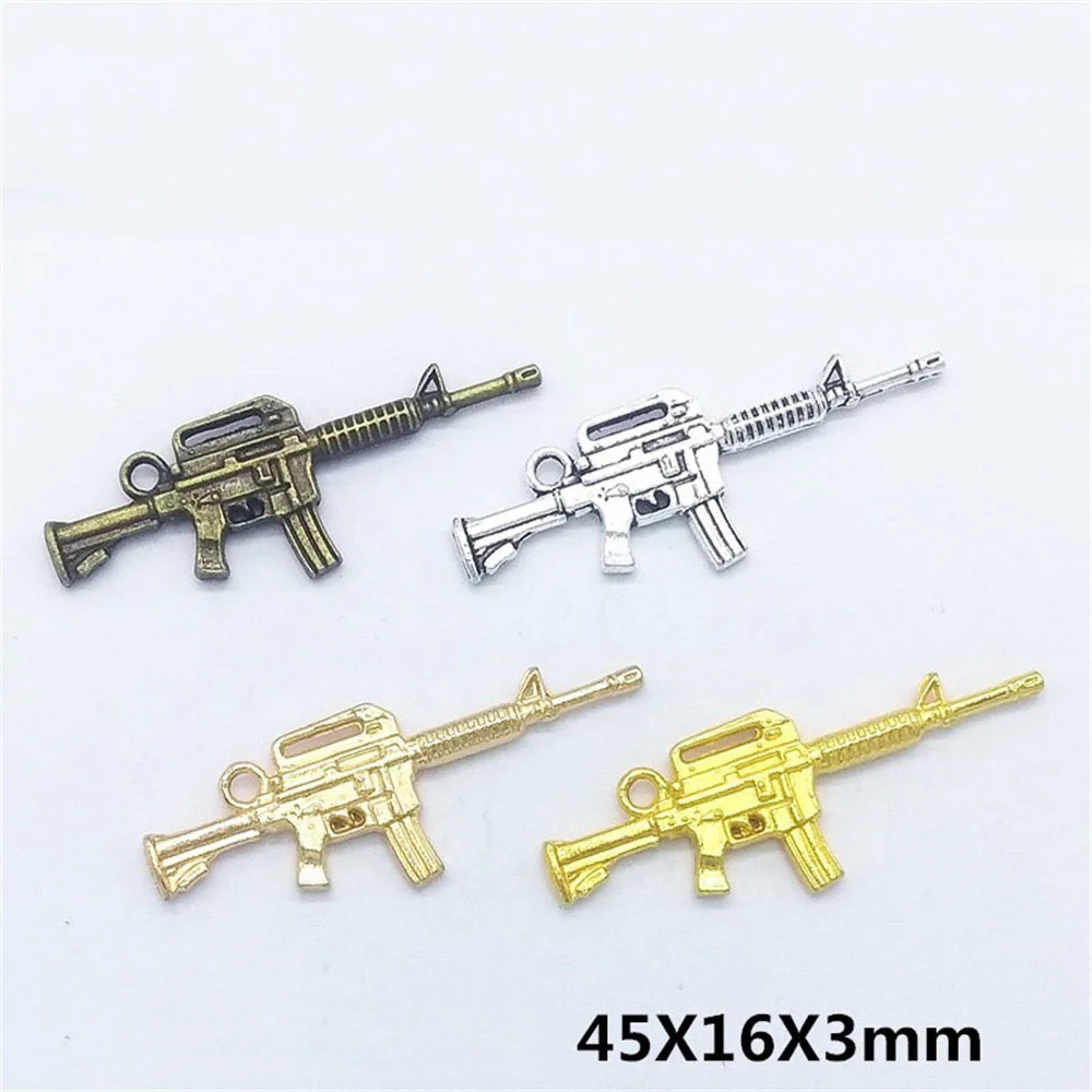 Jaliya Shiny Diamonds Alloy Gun Nail Charms,3D Metal Gun Nail Art Charms AK Weapon Nail Charm Gun Charms for Nails Gold Rifle Guns Nail Jewels for Nail Art