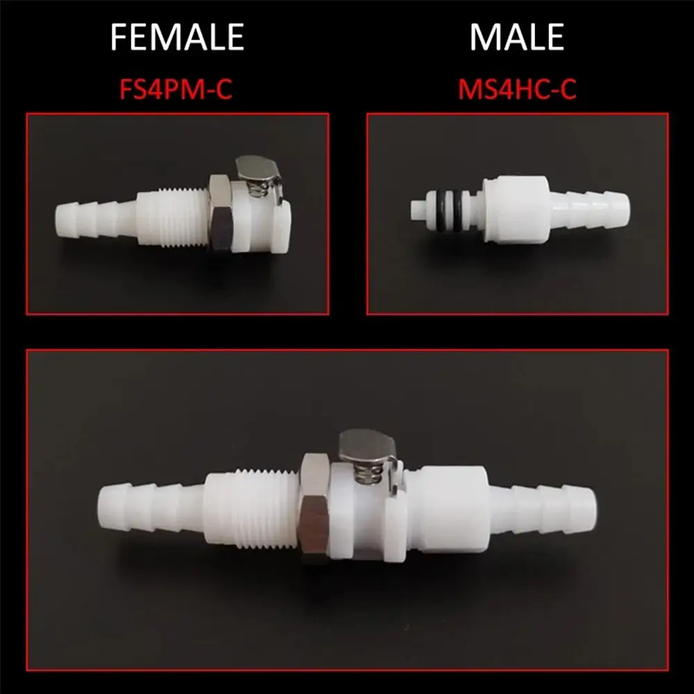 Plastic Hose Barb Quick Shut Off Coupling Connector