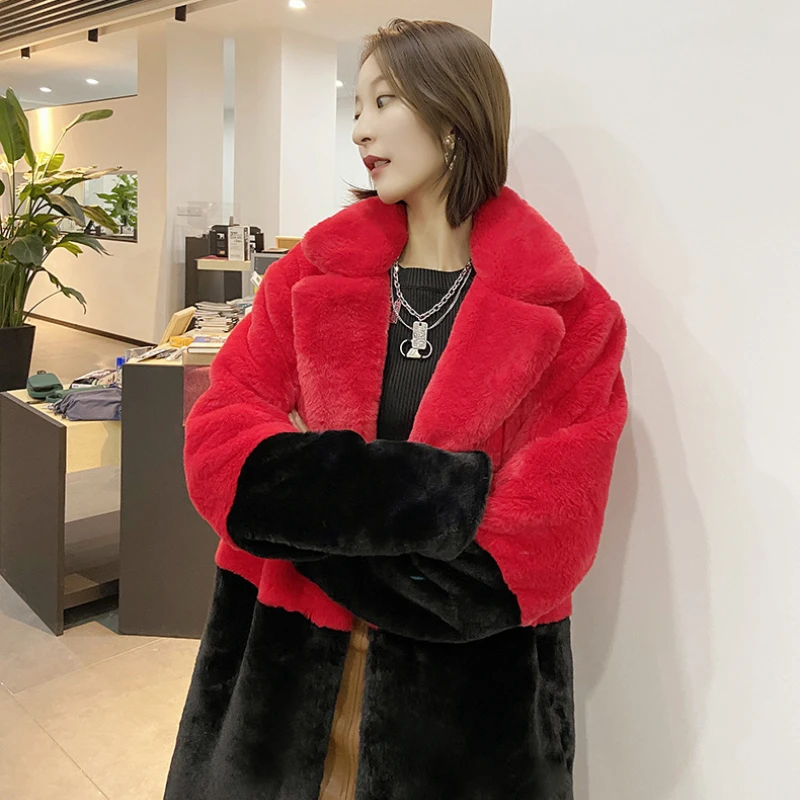Plush Winter Coats Women Long Lapel Faux Fur Jacket Fluffy Luxury Artificial Fur Jacket Teddy Female Fake Natural Fur Coat Women 3
