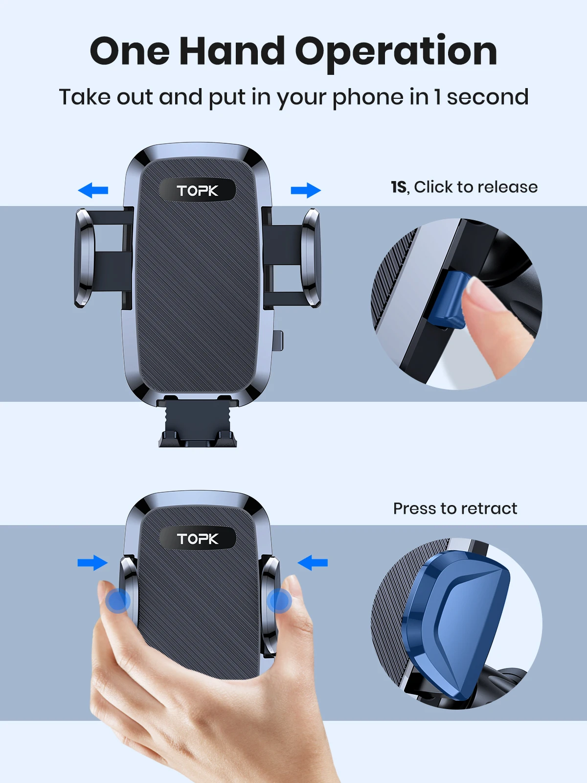 Car Phone Holders with Metal Hook Clip,Air Vent Cell Phone Car Mount,Hands Free