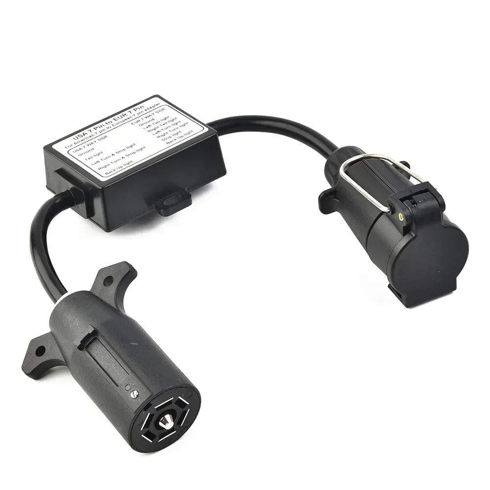 Cars Converter US 7-Way Plug To Eu 7-Pin US 7 Way To EU7/US4 EU7 Round Connector Trailer Lights Converter Accessories car converter