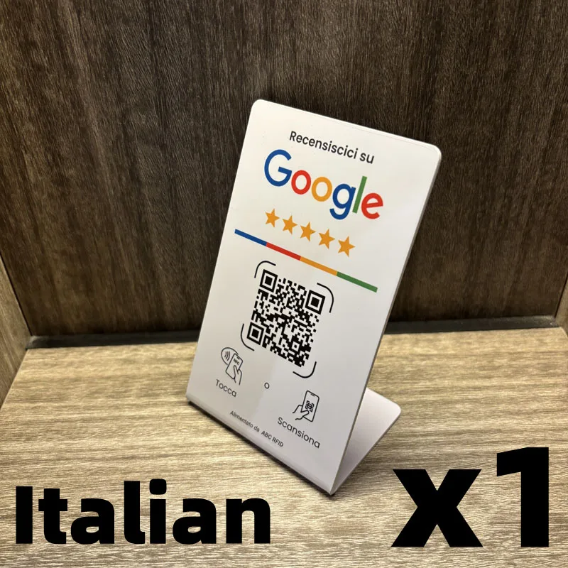 Multilingual Business Stand for Google Review with NFC Tap & Dynamic QR Code