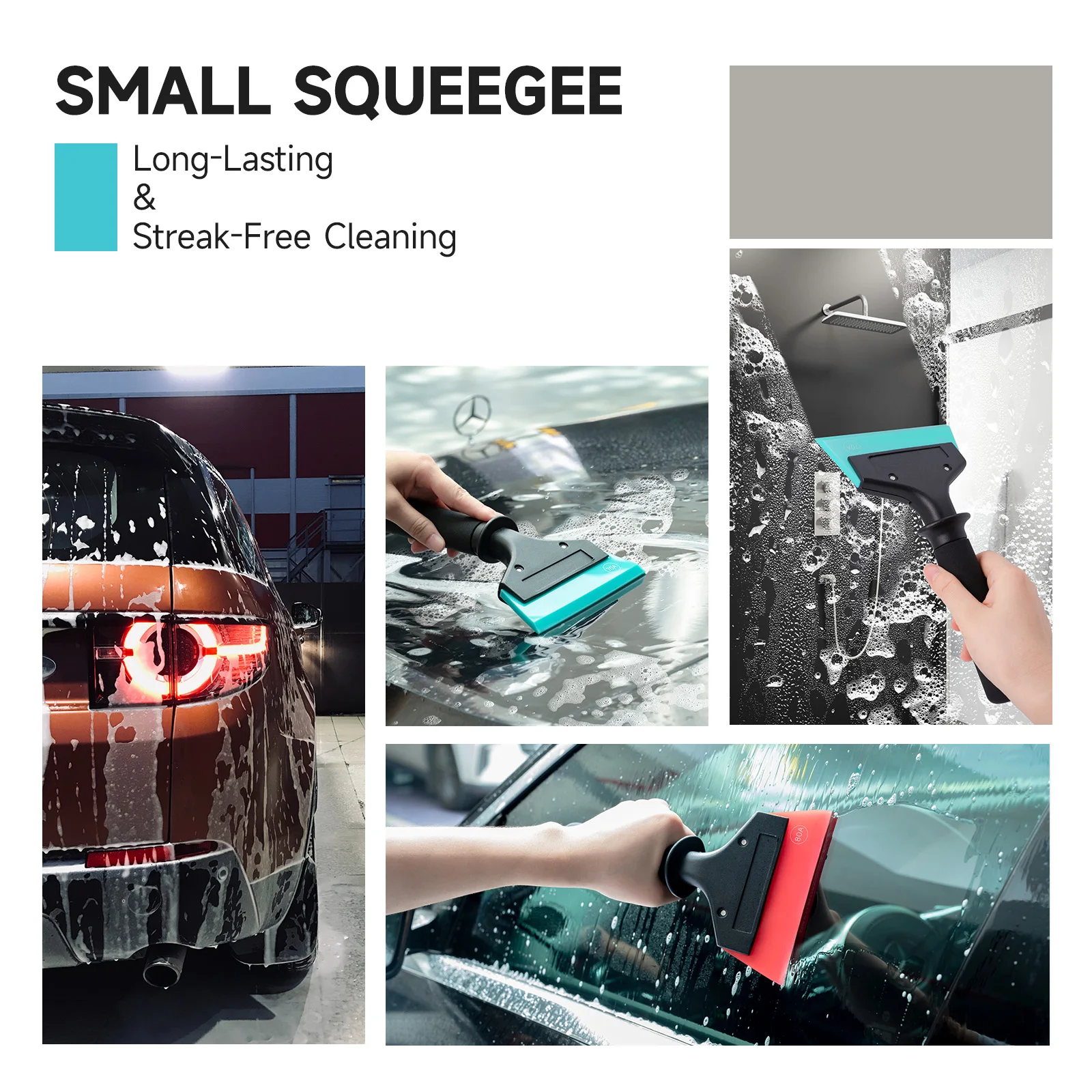 Car Glass Cleaning Scraper Rubber Blade Wiper 70/80/90A FOSHIO Window Tinting Windshield Protection Vinyl Film Install Squeegee
