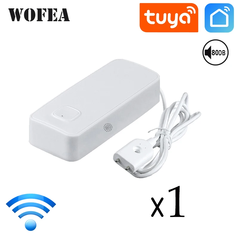 цена Датчик утечки воды Wofea, Wi-Fi, 80 дБ