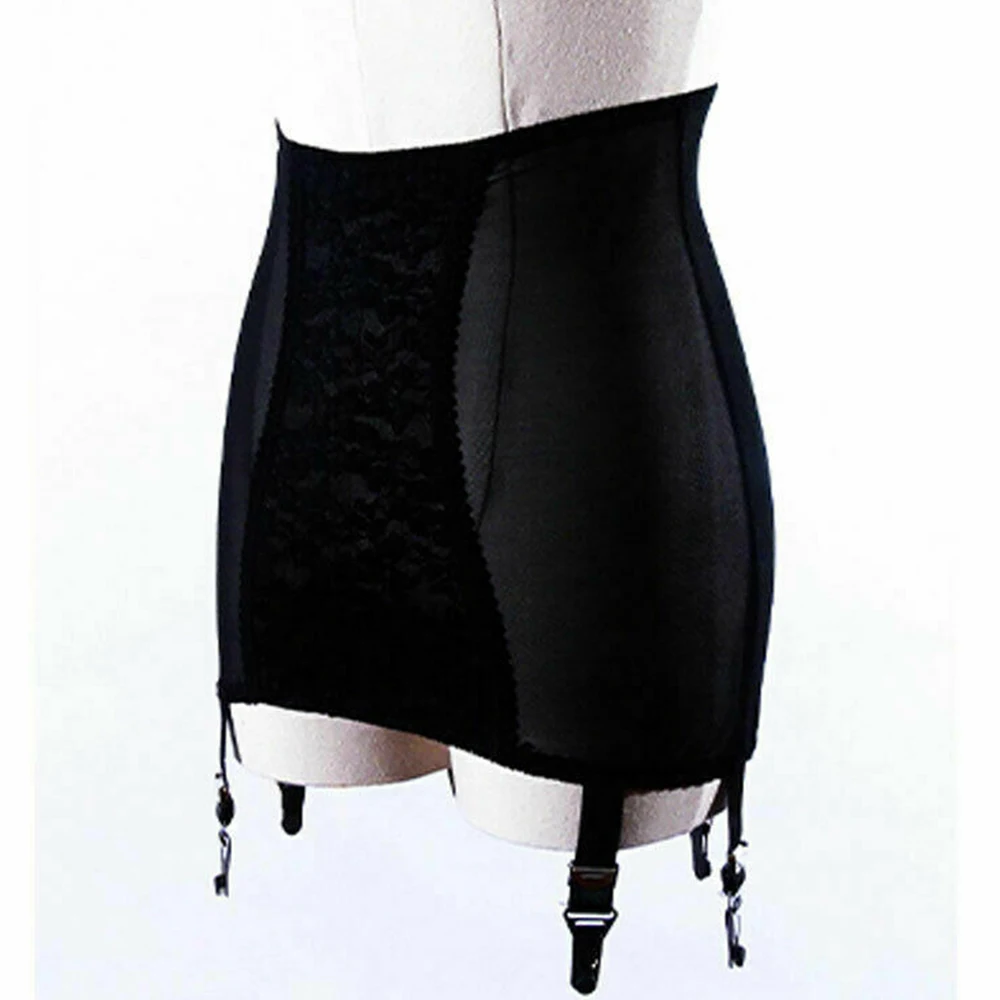 Minifaldas de encaje de cintura alta para mujer, 6 Clips, tirantes, faja moldeadora transparente, ligas femeninas, 1 ud.