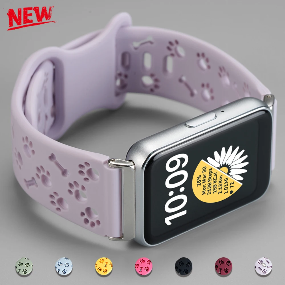 Silicone Dog Paw Adjustable Strap - Women's Smartwatch Replacement Wristband