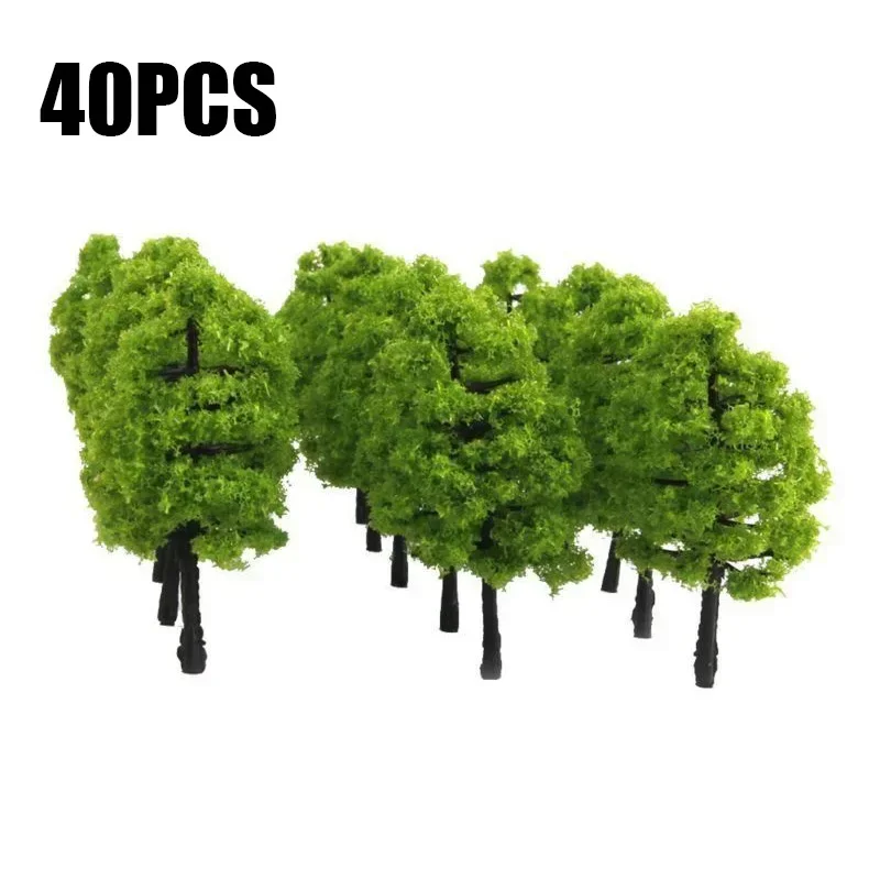 40 Pcs 1:100 모형 나무 3.5cm 철도 풍경 풍경 모델 나무, 건물 모형 공원 도로 장식