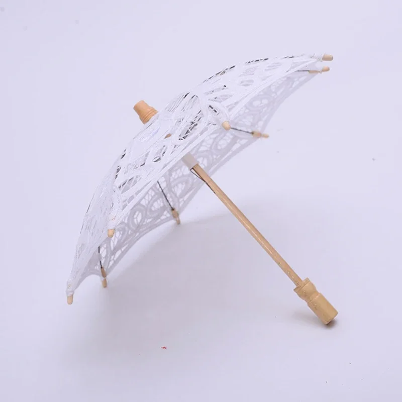 White Lace Bridal Umbrella Flower Girl Little Sun Umbrella For Wedding Bride Lace Parasol For Kids Sombrilla Vintage