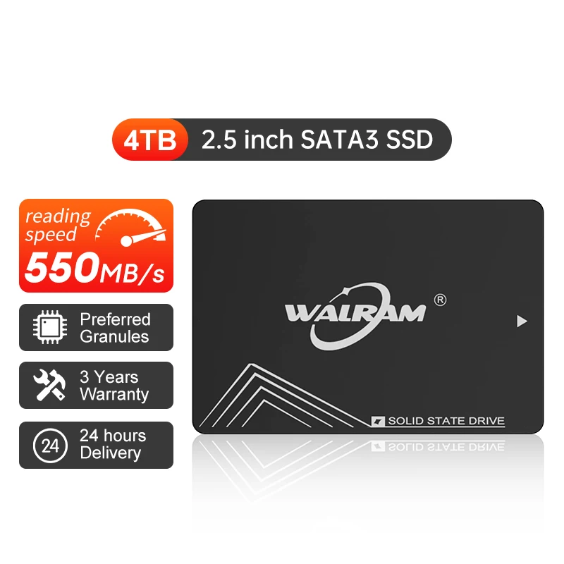 WALRAM SSD 4TB 2TB 1TB HDD 2.5 Sata 3 Solid State Drive Hard Disk for ...