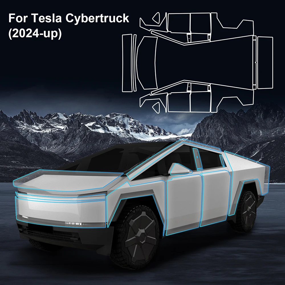 

KUNGKIC TPU Invisible for Tesla Cybertruck 2024-Up Car Paint Protection Film Clear Bra Ppf Decal Kit Anti-Scratch Accessories