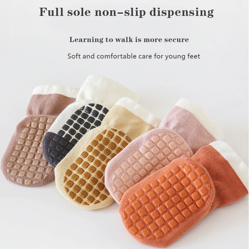 3 Pairs/Lot Baby Anti-Slip Socks Soft Cotton Toddler Socks Infant Newborn Floor Stockings For Girls And Boys Accessories 4