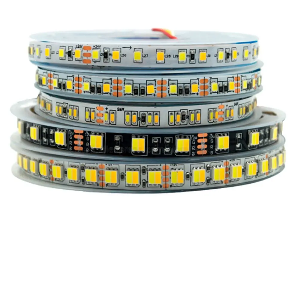 5M 5V 12V 24V Dc 60/120/180Leds/M 5050 5025 2835 Cct Led Strip Color Temperature Adjustable Flexible Led Tape Waterproof Ip20 65