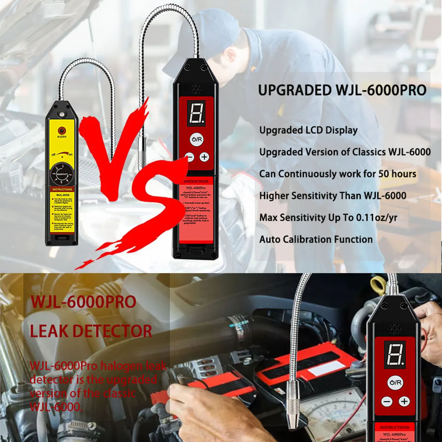 Halogen Leak Detector Air Conditioning Refrigerant Leak Detector R22a R134a CFC HFC HCFC Freon Gas Leakage Tester Indicator