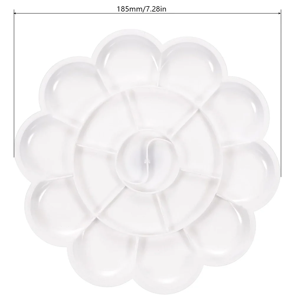 2/6Pcs Paint Tray Palette, 7.28"/18.5cm Painting Palette Plastic Flower Shape for Watercolor Gouache Art Craft DIY Project