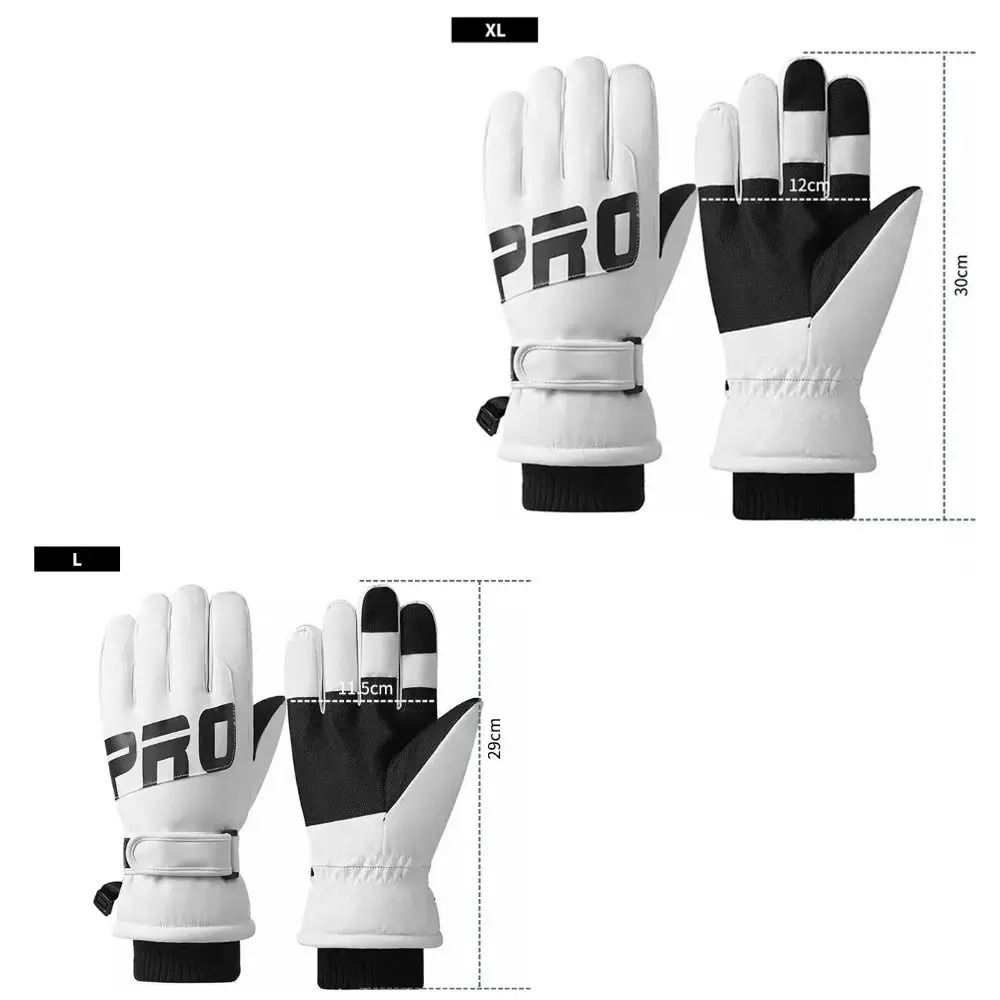 Men And Women Ski Gloves High Quality Touch Screen Ski Gloves Non-slip Polyester Plush Cycling Gloves Waterproof Winter Mittens 6