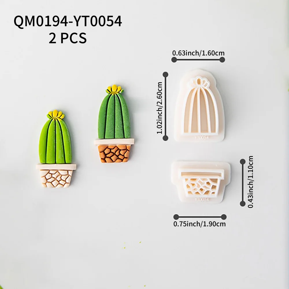Tonschneider für Polymer-Ton-Schmuck, Kaktus-Polymer-Ton-Schneider für Ohrringe, Schmuckherstellung, Topfpflanze, Ton-Ohrringe, Schneider – Detail 3