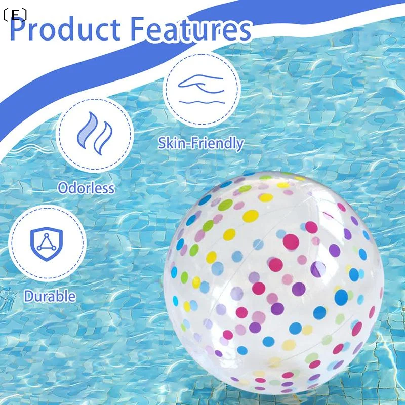 Colorful Inflatable PVC Ball with Dots and Stripes - Fun Toy for Kids' Pool Parties and Indoor/Outdoor Games